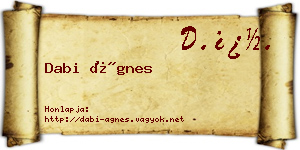 Dabi Ágnes névjegykártya